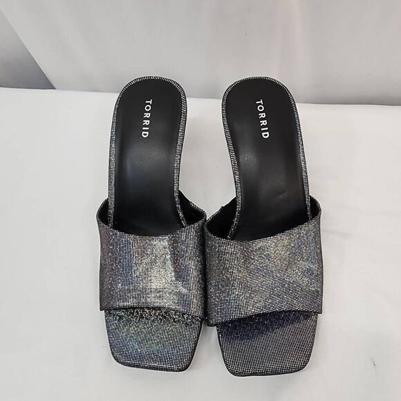 Torrid size 9 Iridescent Squared Toe Heel Sandal (WW) Double wide width - Picture 6 of 9